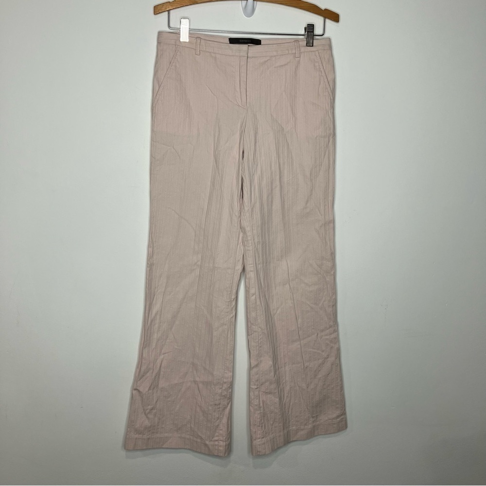 Express Editor pants textured wide leg low‎ rise light pink size 6